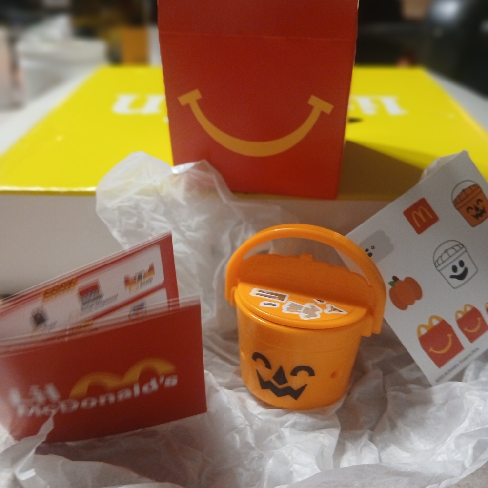 McDonald's Halloween Pumpkin Bucket with Stickers